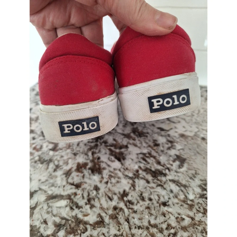 Ralph Lauren Polo Sport Sneakers Women's‎ Size 9B Red Classic